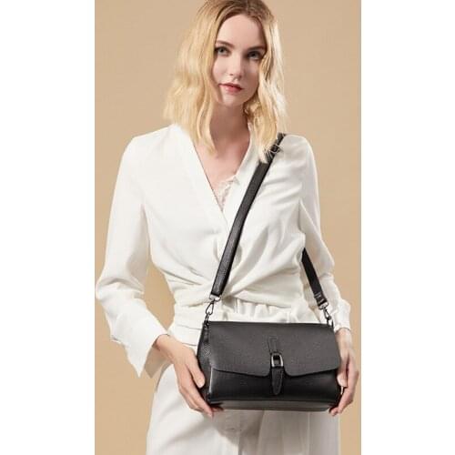 Women Handbags and Purses Genuine Leather Daily Casual Small Flap Shoulder Bag Solid Simple Wild Portable Ladies Crossbody Bags