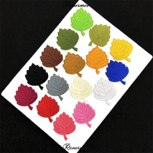 10Pcs Leaf Embroidery Cloth Stickers Clothes Decoration Adhesive Small Iron on Cloth Patch Computer Embroidery Stickers 5.5X4.5