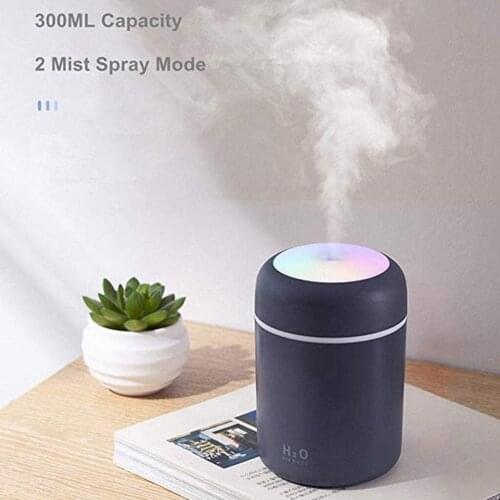 300ml Portable Mini Humidifier Cool Mist Electric Humidifier With Usb Night Light For Car Home Travel Diffuser Aroma Essential