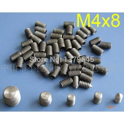 50pcs GR2 Titanium Ti M4x8 M4 thread 8mm length Hex Socket Titanium Set Screw Titanium fastening screws