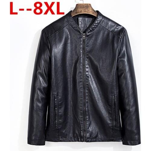 8XL 6XL 5XL Men genuine leather jacket sheepskin new spring and autumn handsome slim zipper male motorcycle leather jacket