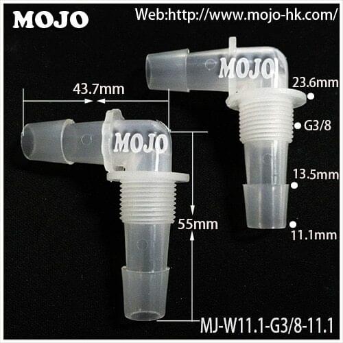 Free shipping!!MJ-W11.1-G3/8-11.1 Elbow type barbed water pipe connectors(100pcs/lots)