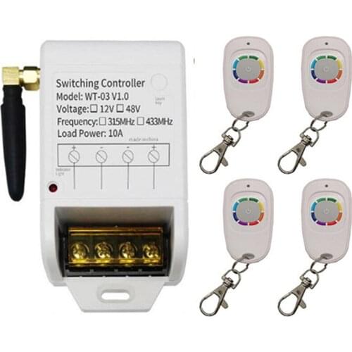 Wireless RF Remote Control Light Switch 30A Relay Output Radio DC12V-48V 1 CH 1CH Receiver Module +Transmitter Can Time delay