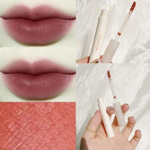 2021 New Small Lip Mud Milk Tube Chestnut Velvet Matte Lip Glaze Waterproof Mud Mousse Moisturizing Lip Easy To Carry Cosmetic