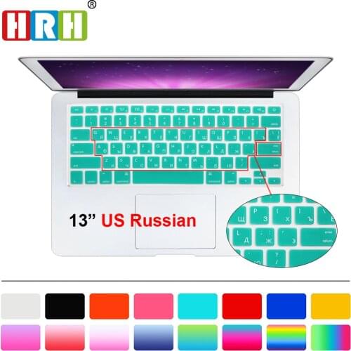 HRH Slim US Russian Keyboard Film protector for Macbook Air Pro Retina 13" 15" 17" Laptop Skin Cover for Mac book 13 15 Gel case