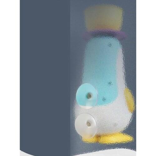 Cute Suction Cup Penguin Waterwheel Kids Shower Dabbling Water Play Sucker Rotatable Waterwheel Bath Toy for Baby Party Favor