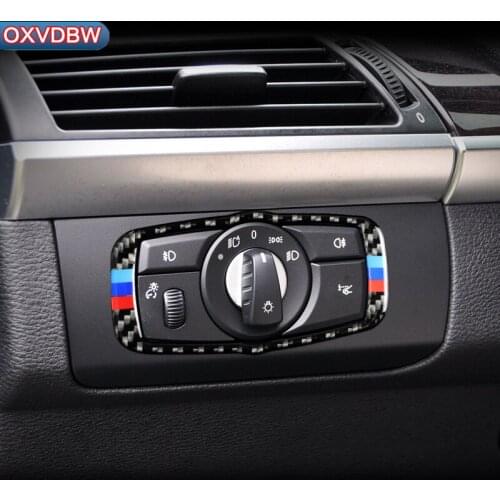 For BMW E70 E71 X5 X6 series interior Car Headlight Switch Cover Button Frame Trim sticker styling for 2008-2013 accessories