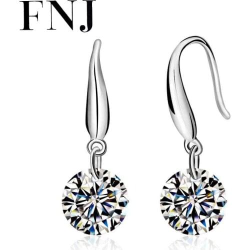 FNJ 925 Silver Drop Earrings for Women Jewelry New Fine 100% Pure Original S925 Silver Sterling Earring