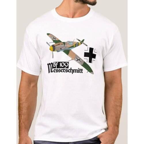 WWII Luftwaffe Messerschmitt Bf-109 Fighter T-Shirt. Summer Cotton Short Sleeve O-Neck Mens T Shirt New S-3XL