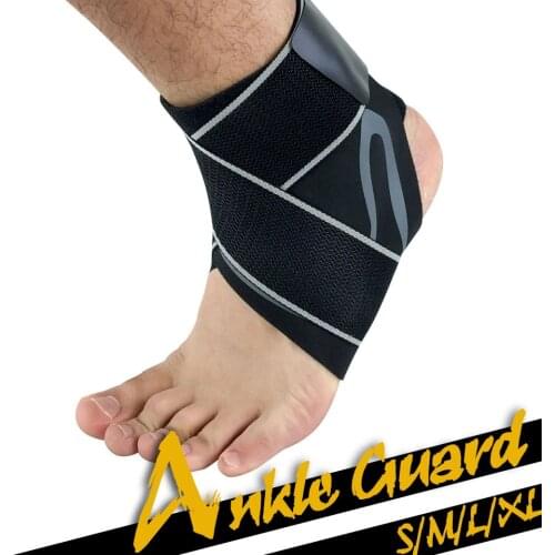 GOBYGO 1PCS Pressurizable Bandage Ankle Support Protect Foot Basketball Football Badminton Anti Sprain Ankle Guard Warm Brace