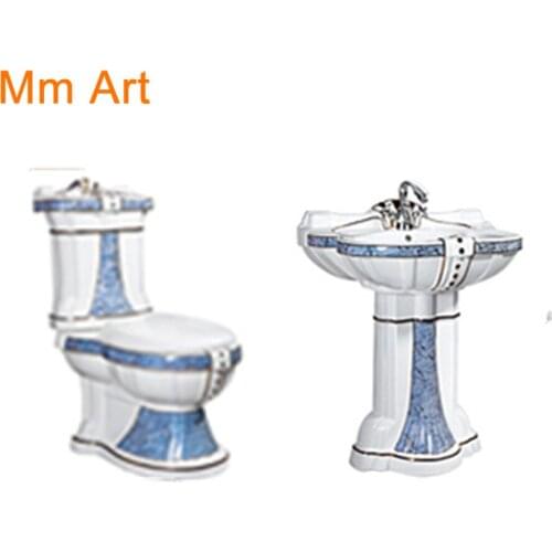 Artistic Plain Golden One Piece Closestool Siphon Fluishing S-Trap Floor Mounted Luxious Villa Bathroom Seat Toilet wc