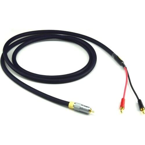 Hifi RCA to 2 Banana Jack Cable 6N OFC Single RCA to Double Banana Plug Speaker Cable