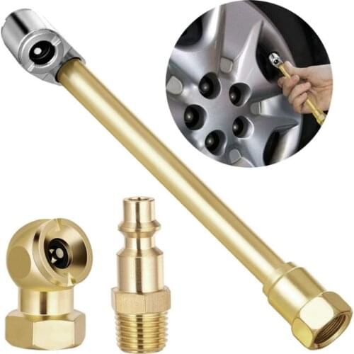 Solid Brass Tire Air Fill Kit for Tire Inflator Gauge and Air Compressor N0PD