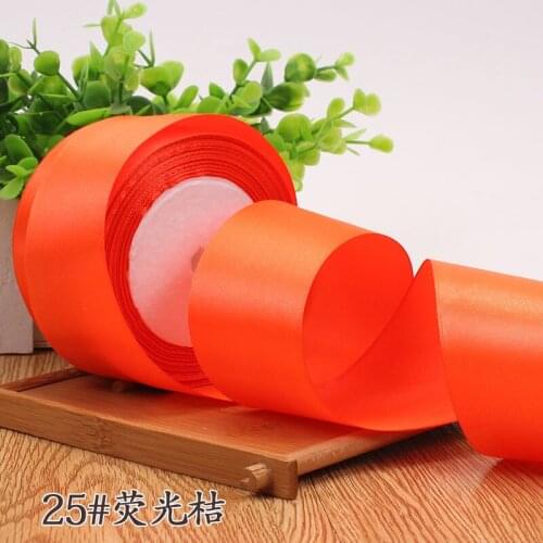6/10/15/20/25/40/50mm Orange Red Satin Ribbons Christmas Halloween Birthday Party Wedding Decoration DIY Gift Box Packing Ribbon