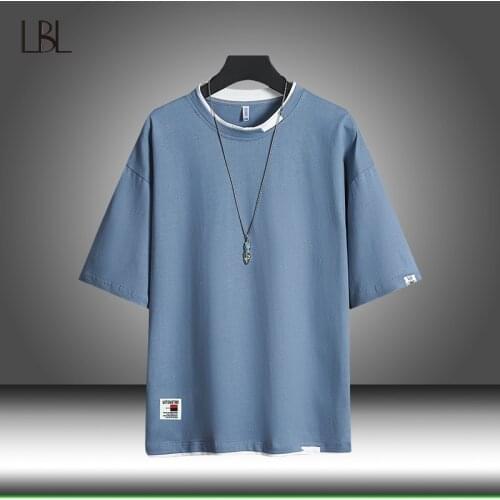 Summer Mens T Shirt Fashion Solid Hip Hop T Shirt Man Oversize Breathable Short Sleeve Casual Sportswear Male Loose Streetwear