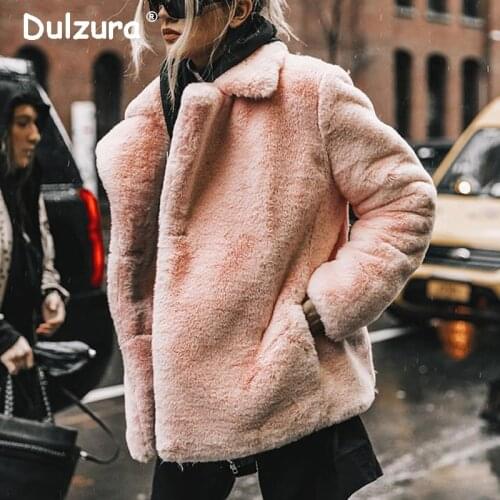 Best Look In 2018 Winter Women Faux Fur Coat Ins Popular Fake Fur Jacket Women Thick Warm Soft Rex Rabbit Fur Overcoat Outerwear