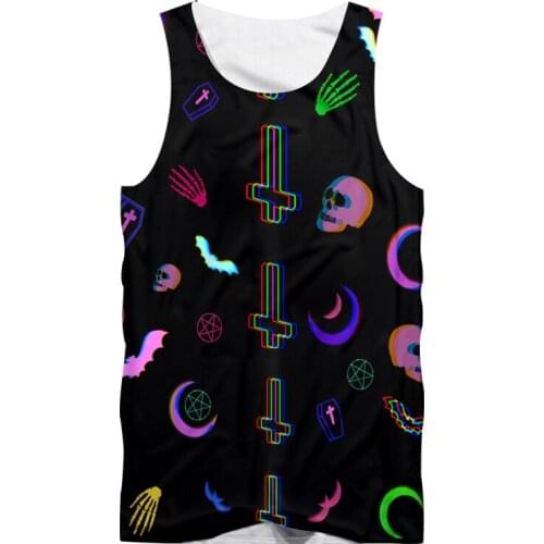 IFPD EU Size New 3D Print Tank Top Summer Cross Skull Sleeveless Shirt Plus Size Casual Funny Fitness Vest Oversize Wholesale