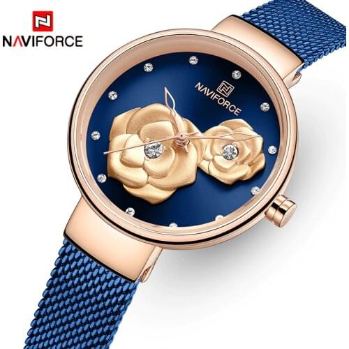 NAVIFORCE New Watch for Women Luxury Brand Creative Design Steel Mesh Womens Watches Female Clock Relogio Feminino Montre Femme