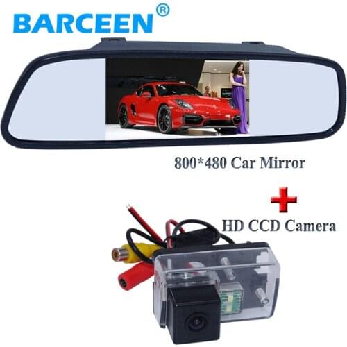 Suitable for Peugeot 206/ 207/407/307(Sedan)/307SM car parking camera auto wire with lcd car mirror monitor 4.3 inch