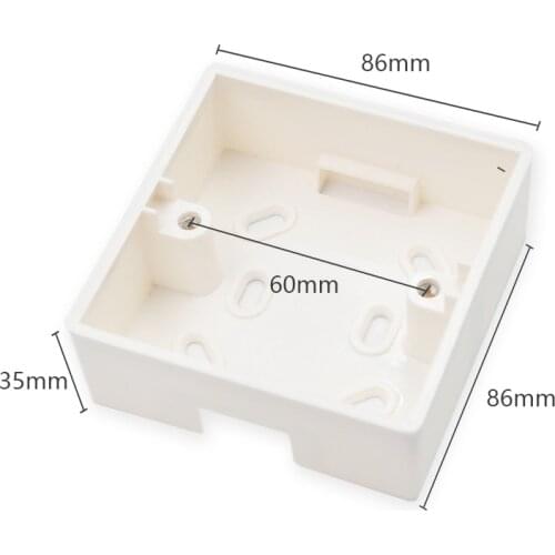 High Quality External Mounting Wall Mount Switch Junction Box 86*86*35mm for 86mm*86mm Standard Switches and Sockets Apply