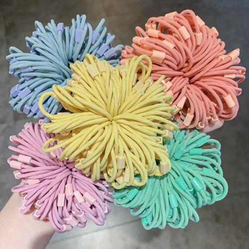 100pcs/lot Good Quality Fashion Women Girls Basic Elegant Elastic Hair Rubber Bands Elastic Ponytail Holders Rubber Hair Ropes