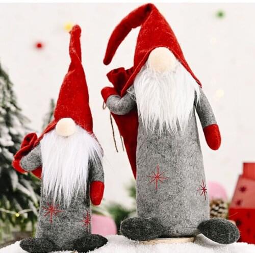 2pcs/set Christmas Faceless Swedish Tomte Gnome Ornaments Handmade Scandinavian Childrens Gifts