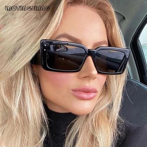 Rectangle Vintage Sunglasses Women Retro Brand Designer Square Sun Glasses For Women Shades Female Eyewear Anti-glare UV400