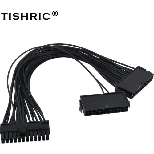 TISHRIC 24Pin Power Supply Synchronizer ATX 2 Dual PSU Cable Power Supply Cord Power Supply Sync Starter Riser For GPU Mining