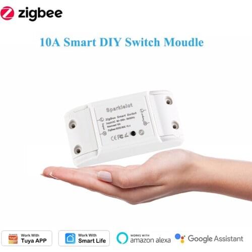 ZigBee 3.0 10A Smart MINI DIY Switch Breaker Timing Tuya Smart Life APP Wireless Remote Control Work with Alexa Google Home Hub
