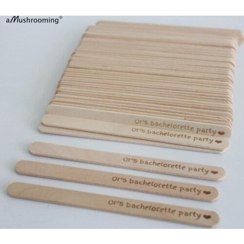 X50 personalized bachelorette party decorations candy apple sticks laser engrave ice cream party bachelorette table decorations