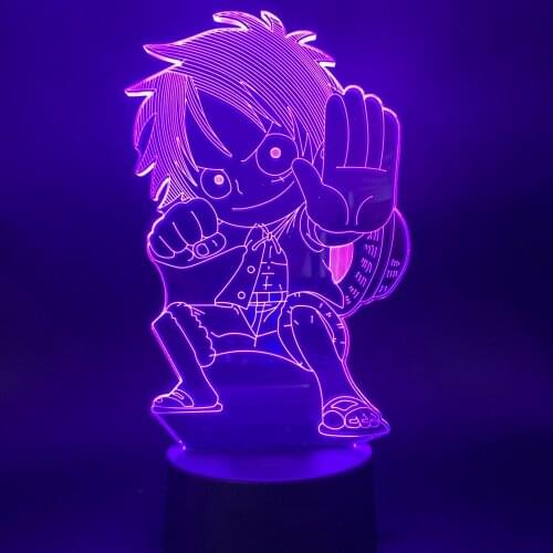 One Piece Anime Luffy Figure 3D LED Night Light USB Color Changing Table Lamp Atmospheres Light for Children Sleeping Gifts