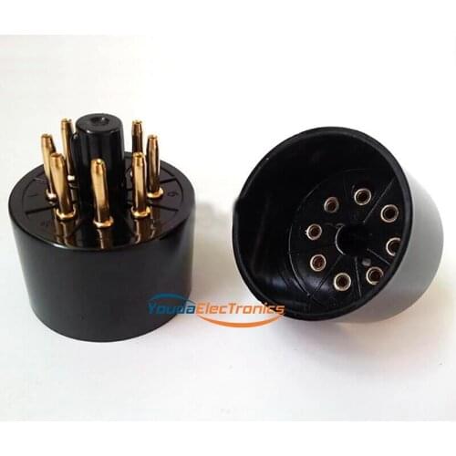 1PC Tube AMP DIY parts Gold plated Black Bakelite 8Pin Vacuum Tube Socket Saver for 8pin tubes DIY