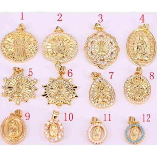 10Pcs Fashion mix style religion cz charm pendant, cubic zircon charm jewelry bracelet/necklace accessories