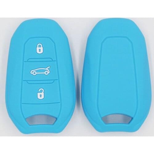 2PC Shell Cover Holder Car Key Fob Case 5008 DS5 DS6 For Peugeot 208 DS3 For Citroen C4 C5 X7 Silicone Rubber Smart Remote Key