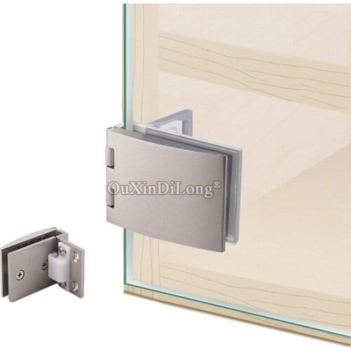 Express Shipping 20PCS Zinc Alloy Glass Cabinet Hinges Display Wine Cabinet Door Hinges Brushed Finished