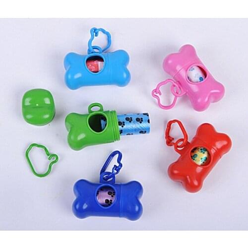 200pcs Pet Dog Garbage Bags Plastic Bone Type Storage Box Degradable Pick Up Waste Poop Bag