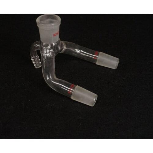 24/29 x 19/26 Joint 2-Way Lab Glass Vacuum Receiver Adapter Science Glassware