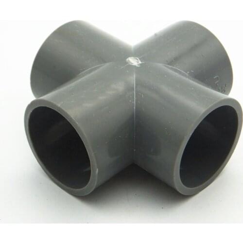40mm ID PVC 4 Way Cross Tube Joint Pipe Fitting Coupler Water Connector For Garden Irrigation System
