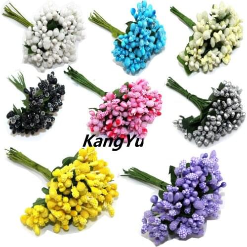 Free Shipping Multi 12PCS/lot Party Artificial Flower Stamen Wire Stem/Marriage Leaves Stamen Wedding Box Decoration