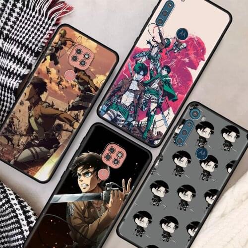 Hot Anime Attack On Titan Phone Case For Motorola Moto One Fusion Plus G9 Play G8 Power Lite G30 E6s Hyper Edge Cover Black Capa