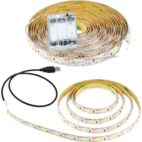 DC 5V USB LED Strip Light 2835 SMD Flexible LED Ribbon Tape 60Leds Battery Powered TV Backlight Ceiling Cabinet Light Night Lamp