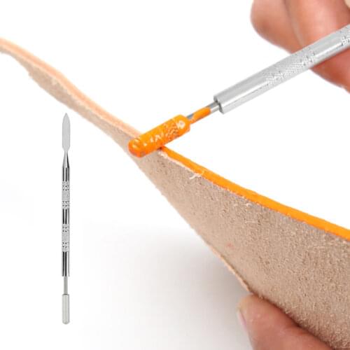 Dual-purpose 2 Brass Head Leather Edge Oil Gluing Dye Pen Paint Roller Tool