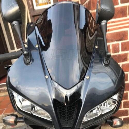 Motorcycle Double Bubble Windshield WindScreen Screen For 2007 2008 2009 2010 2011 2012 Honda CBR600RR F5 CBR 600 RR Black