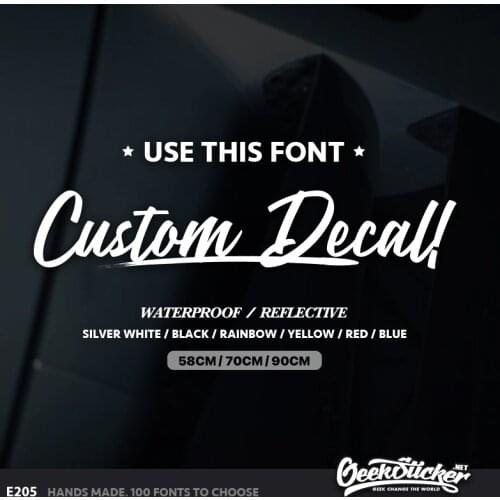 Geeksticker Personalized Custom Car Stickers Waterproof Reflective Name Text Decal Window Door Body Car Stickers For Toyota Benz