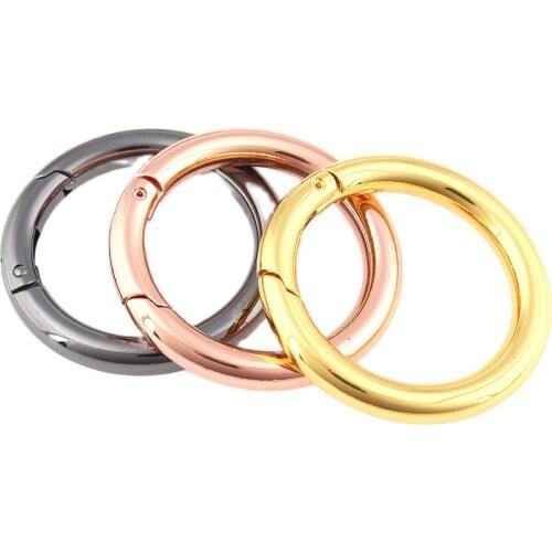 Rose gold/Gun black Spring gate o rings clasps Openable Key rings Bag Belt Strap Chain Leather Buckle Snap Clip Trigger DIY