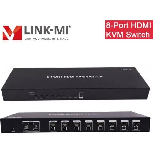 LINK-MI 8-Port HDMI KVM Switch use 1 keyboard mouse monitor to control 8 host devices Support auto switching and hot keys