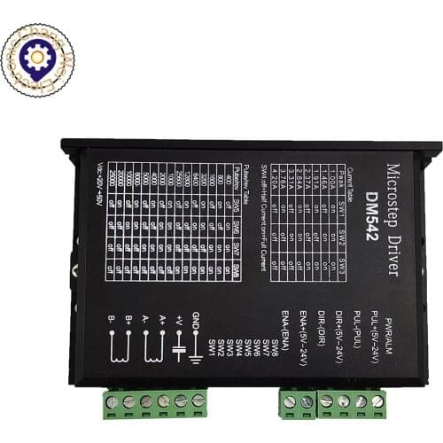 HOT！DM542 Stepper Motor Controller 2-phase Digital Stepper Motor Driver 18-48 VDC Max.，4.2A for 57 86 Series Motor