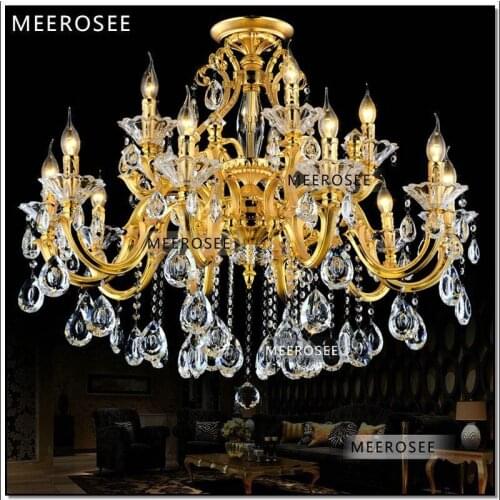 HOT! Modern Gold Crystal Chandelier Light Fixture Crystal Lustre Hanging Lamp with Top Class K9 Crystal Light MD88008