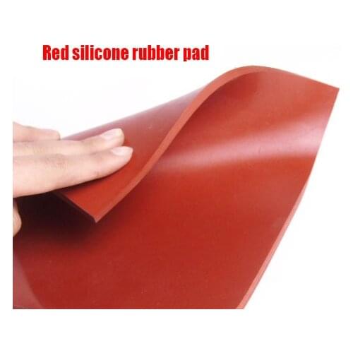 200x200mm thickness 5 8 10 mm red silicone rubber sheet plate washing machine cushion air conditioner chair bed machine feet pad