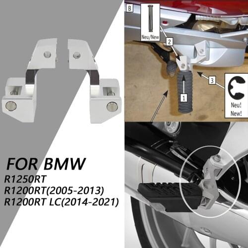 Motorcycle Passenger Foot Peg Relocation Foot Rests Regulator Accessories new For BMW R1200RT 2005-2013 R1200RT LC 2014- R1250RT